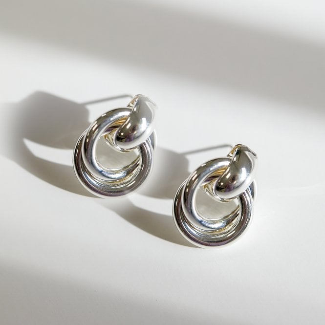 Jon Richard Jon Richard Silver Plated Knotted Door Knocker Earrings