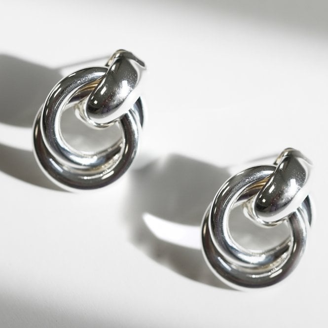 Jon Richard Jon Richard Silver Plated Knotted Door Knocker Earrings