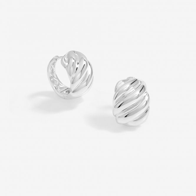 jon richard Jon Richard Silver Plated Large Ridge Hoop Earrings