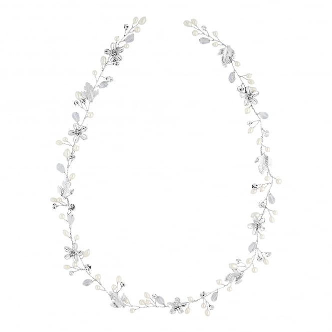 jon richard Jon Richard Silver Plated Mia Pearl And Crystal Long Hair Vine - Gift Pouch