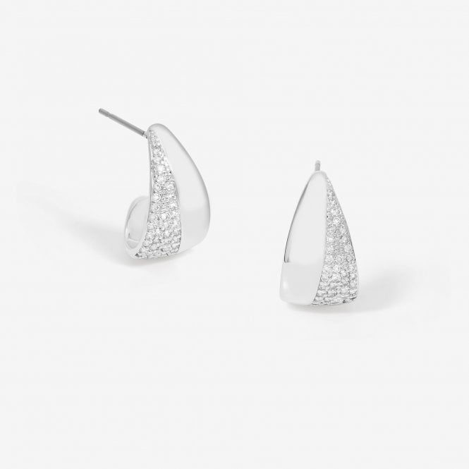 jon richard Jon Richard Silver Plated Micro Pave And Polished Hoops