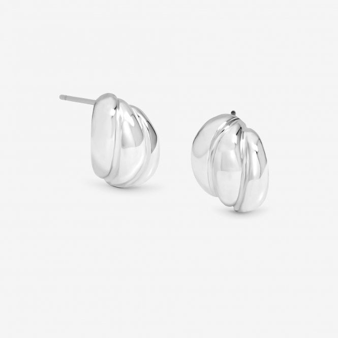jon richard Jon Richard Silver Plated Mini Ribbed Stud Earrings