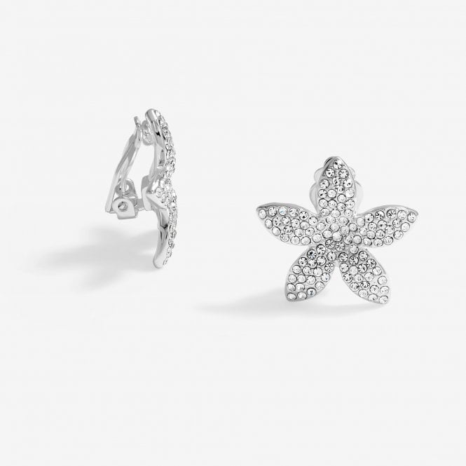 jon richard Jon Richard Silver Plated Pave Floral Earrings