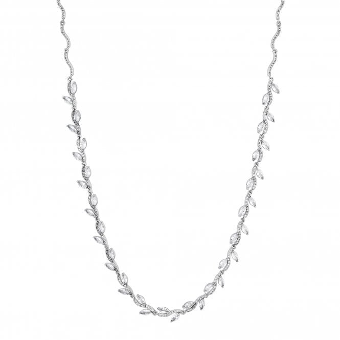jon richard Jon Richard Silver Plated Pave Wave Leaf Collar Necklace