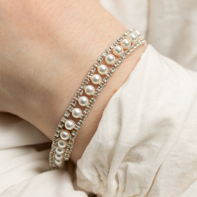 Jon Richard Jon Richard Silver Plated Pearl And Crystal Bracelet