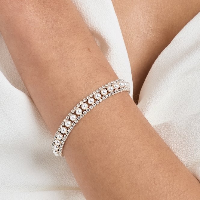 jon richard Jon Richard Silver Plated Pearl And Crystal Bracelet