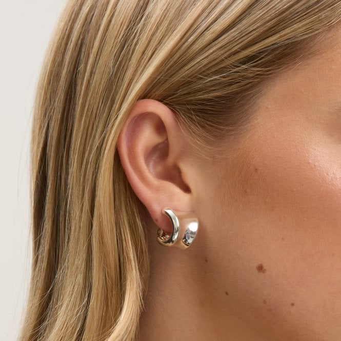 Jon Richard Jon Richard Silver Plated Polished Curved Clip Earrings