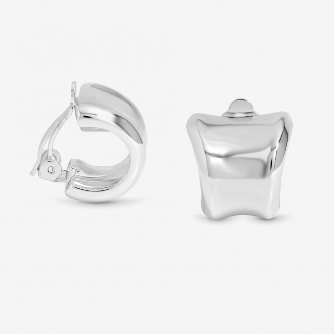 jon richard Jon Richard Silver Plated Polished Curved Clip Earrings