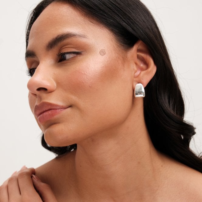 Jon Richard Jon Richard Silver Plated Polished Curved Earrings