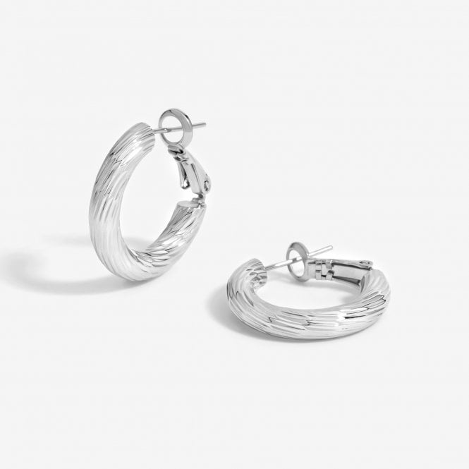 jon richard Jon Richard Silver Plated Polished Diamond Cut Hoop Earrings