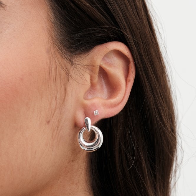 jon richard Jon Richard Silver Plated Polished Door Knocker Earrings