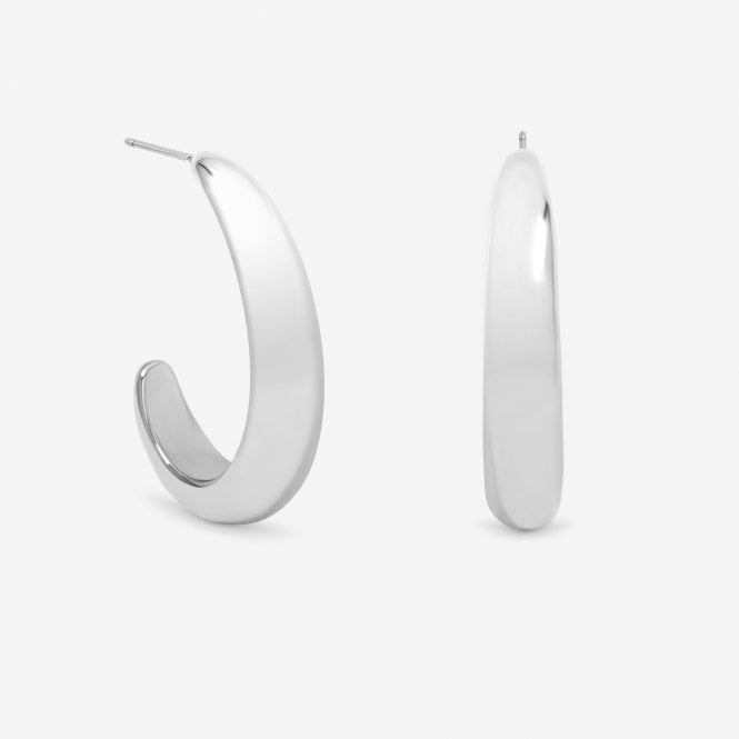 jon richard Jon Richard Silver Plated Polished Large Curve Hoops