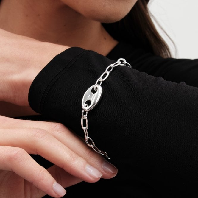 Jon Richard Jon Richard Silver Plated Polished Link Bracelet