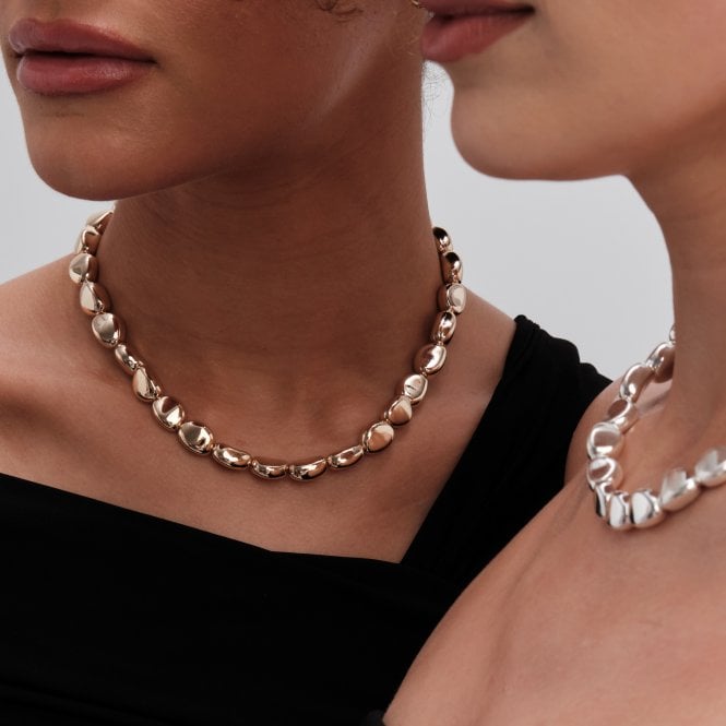 Jon Richard Jon Richard Silver Plated Polished Nugget Allway Necklace