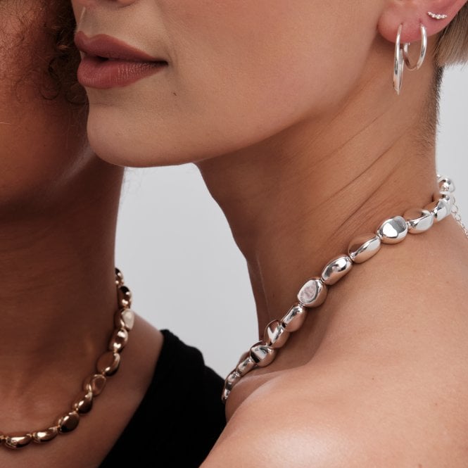 Jon Richard Jon Richard Silver Plated Polished Nugget Allway Necklace