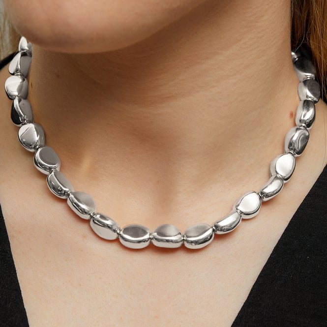 jon richard Jon Richard Silver Plated Polished Nugget Allway Necklace