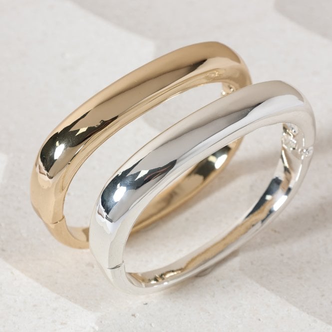 Jon Richard Jon Richard Silver Plated Polished Rectanglar Bangle