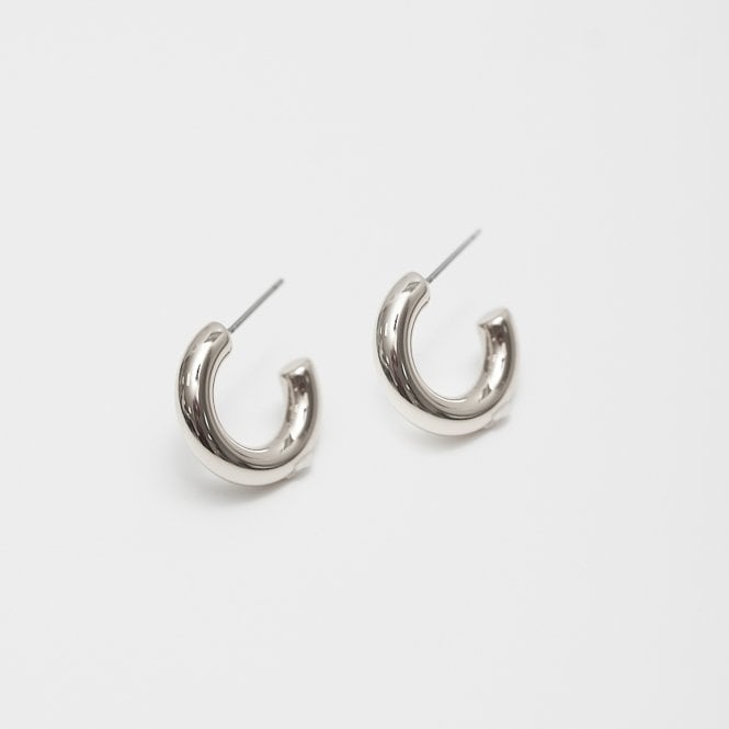 Jon Richard Jon Richard Silver Plated Polished Stainless Steel Hoop Earrings