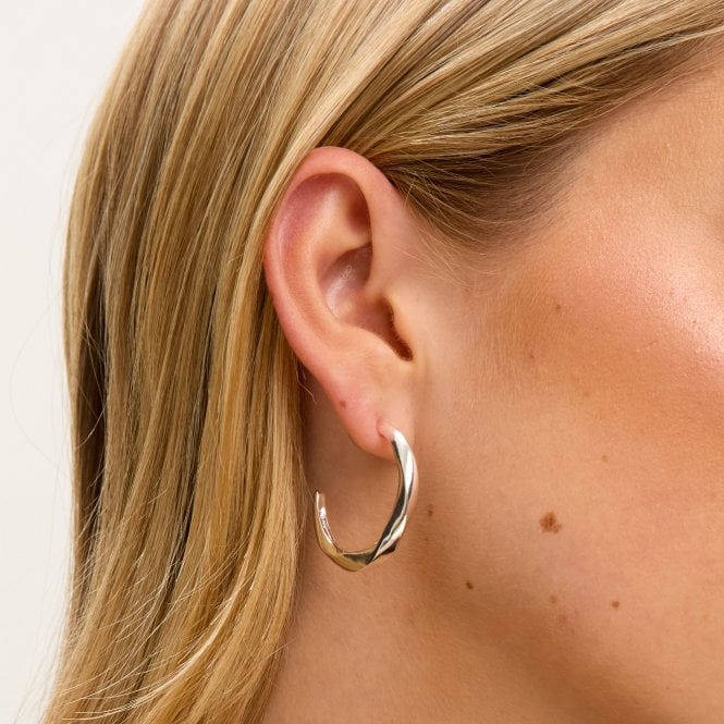 Jon Richard Jon Richard Silver Plated Polished Twist Hoop Earrings