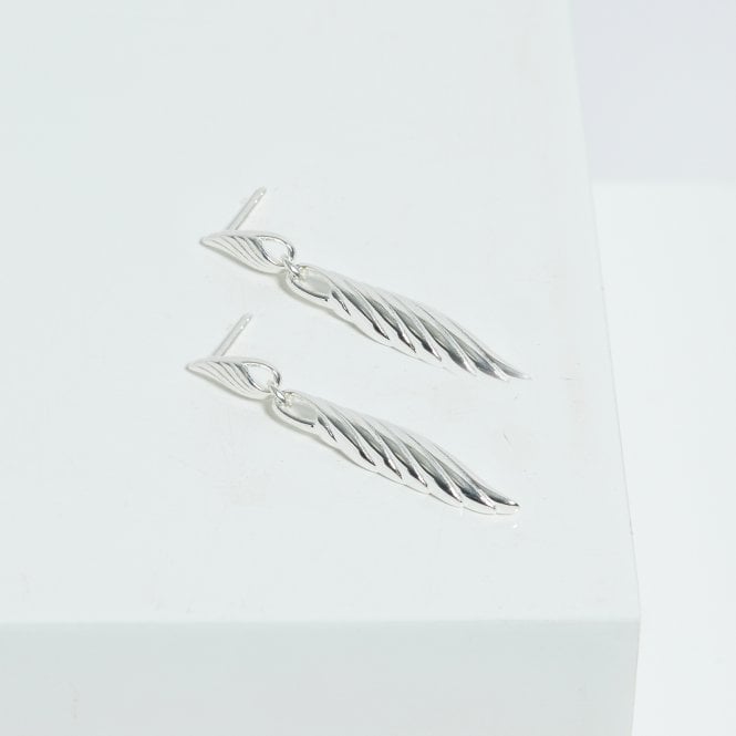 Jon Richard Jon Richard Silver Plated Ridge Drop Earrings