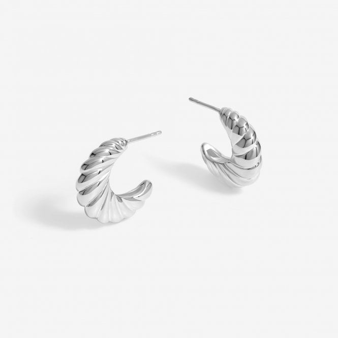 jon richard Jon Richard Silver Plated Ridge Hoop Earrings
