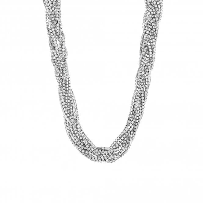 jon richard Jon Richard Silver Plated Statement Twisted Crystal Collar Necklace