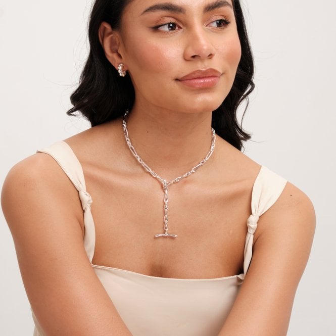 Jon Richard Jon Richard Silver Plated T Bar Necklace