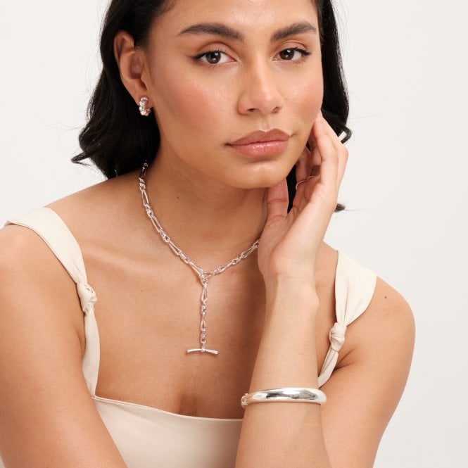 Jon Richard Jon Richard Silver Plated T Bar Necklace