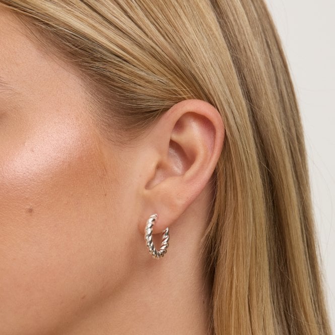 Jon Richard Jon Richard Silver Plated Twist Hoop Earrings