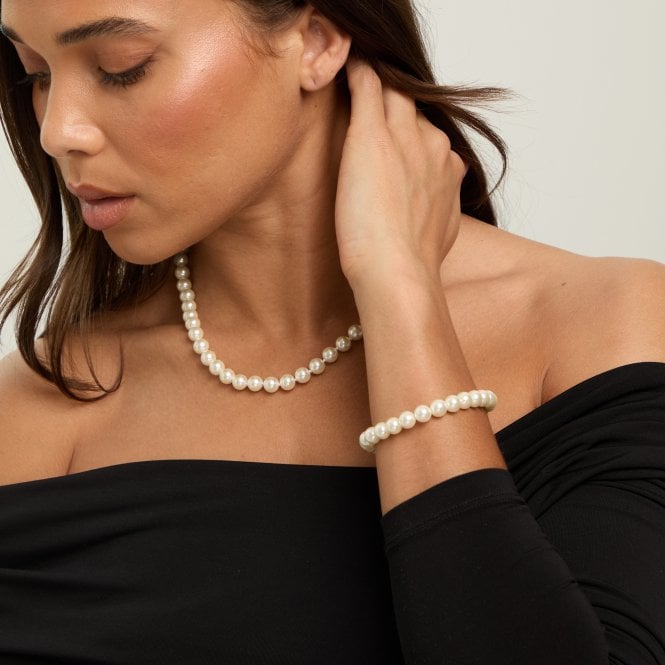 Jon Richard Jon Richard Single Row Pearl Stretch Bracelet