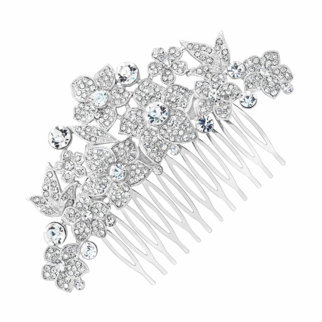 jon richard Jon Richard Statement Pave Crystal Floral Hair Comb - Gift Pouch