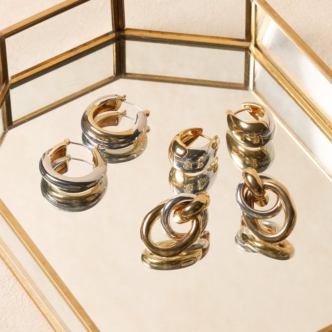 Jon Richard Jon Richard Two Tone Door Knocker Earrings