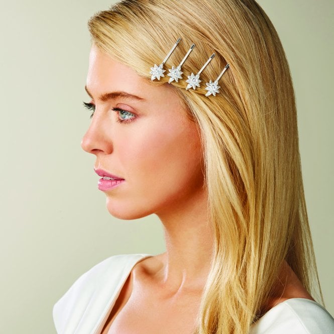 Jon Richard Jon Richard Valentina Silver Plated Cubic Zirconia Crystal Floral Slide - Pack Of 4