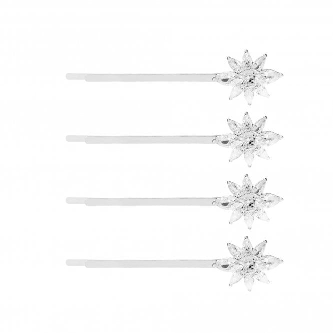 jon richard Jon Richard Valentina Silver Plated Cubic Zirconia Crystal Floral Slide - Pack Of 4