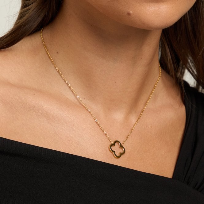Jon Richard Jon Richard Waterproof Gold Plated Clover Pendant