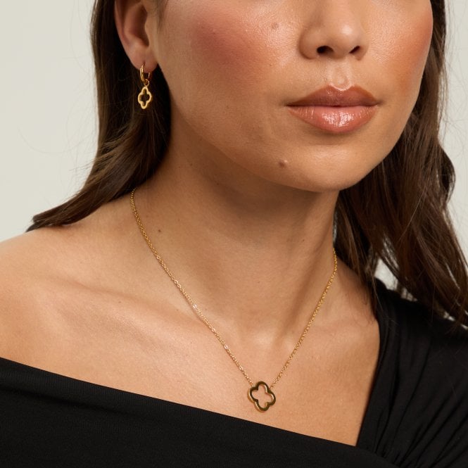 Jon Richard Jon Richard Waterproof Gold Plated Clover Pendant