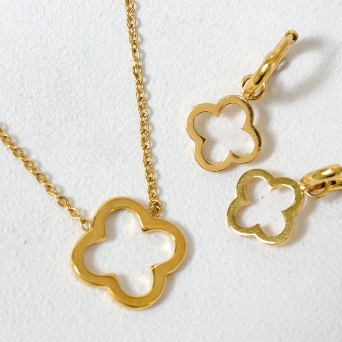 Jon Richard Jon Richard Waterproof Gold Plated Clover Pendant