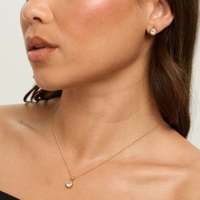 Jon Richard Jon Richard Waterproof Gold Plated Crystal Bezel Pendant