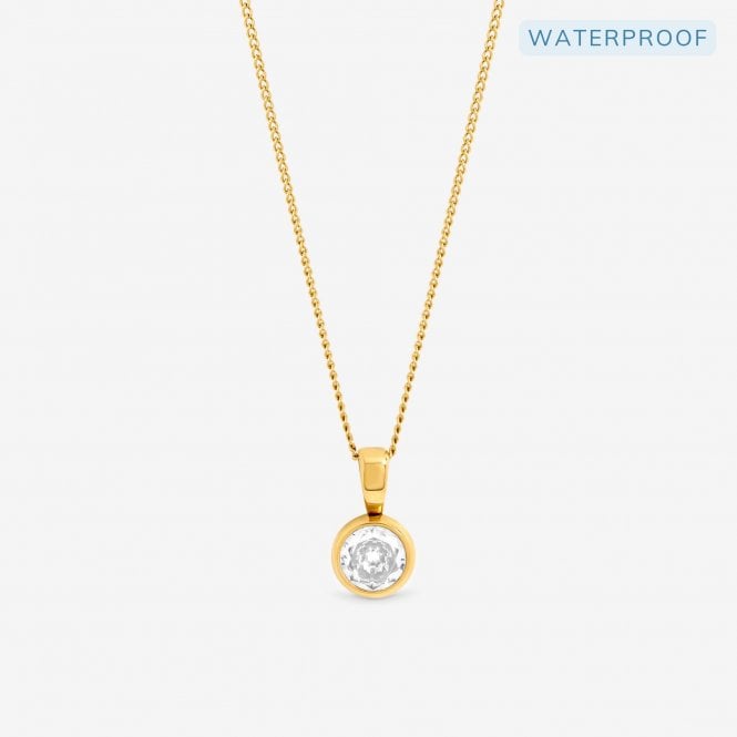 jon richard Jon Richard Waterproof Gold Plated Crystal Bezel Pendant