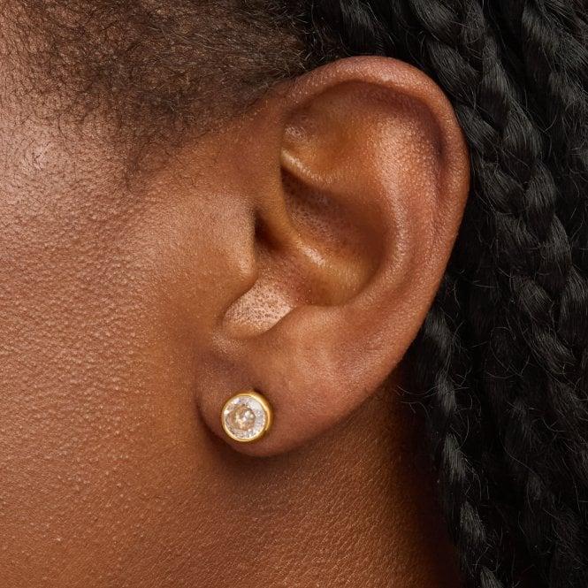 Jon Richard Jon Richard Waterproof Gold Plated Crystal Bezel Stud Earrings