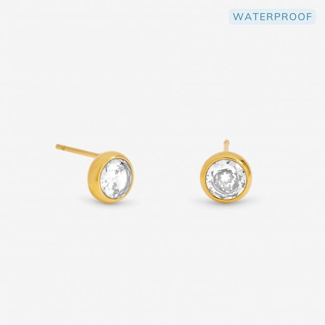 jon richard Jon Richard Waterproof Gold Plated Crystal Bezel Stud Earrings