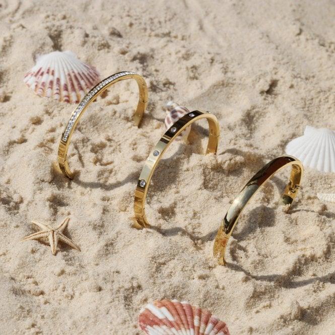 Jon Richard Jon Richard Waterproof Gold Plated Crystal Row Bangle