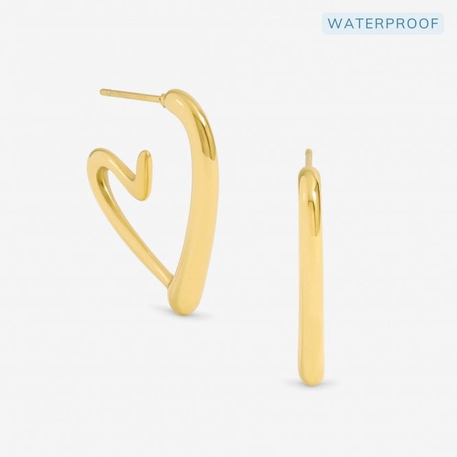 jon richard Jon Richard Waterproof Gold Plated Heart Hoop Earrings