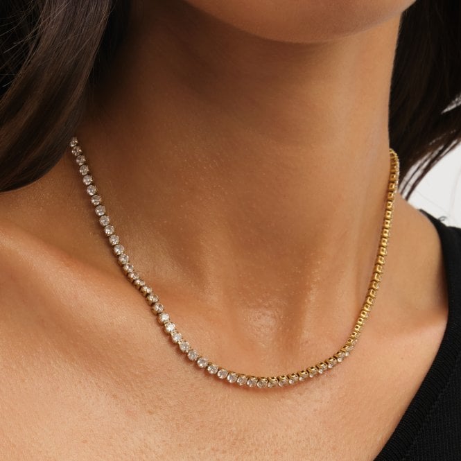 Jon Richard Jon Richard Waterproof Gold Plated Tennis Necklace