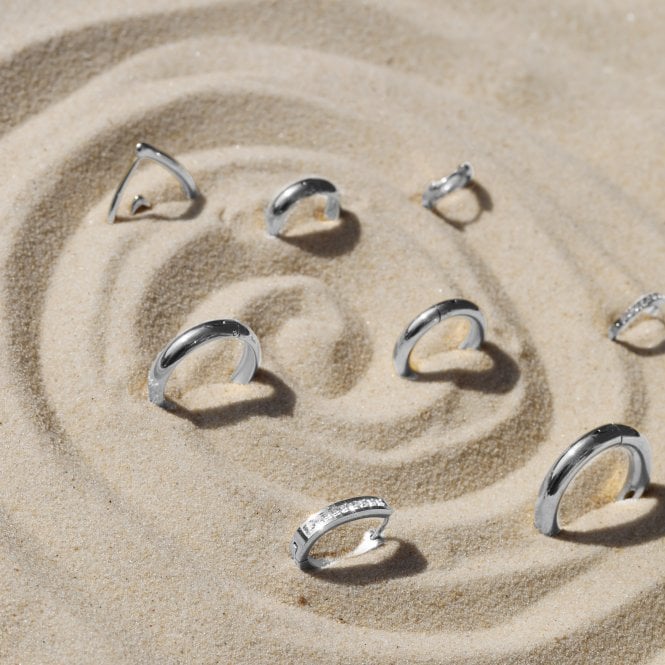 Jon Richard Jon Richard Waterproof Silver Plated Large Chubby Hoop Earrings