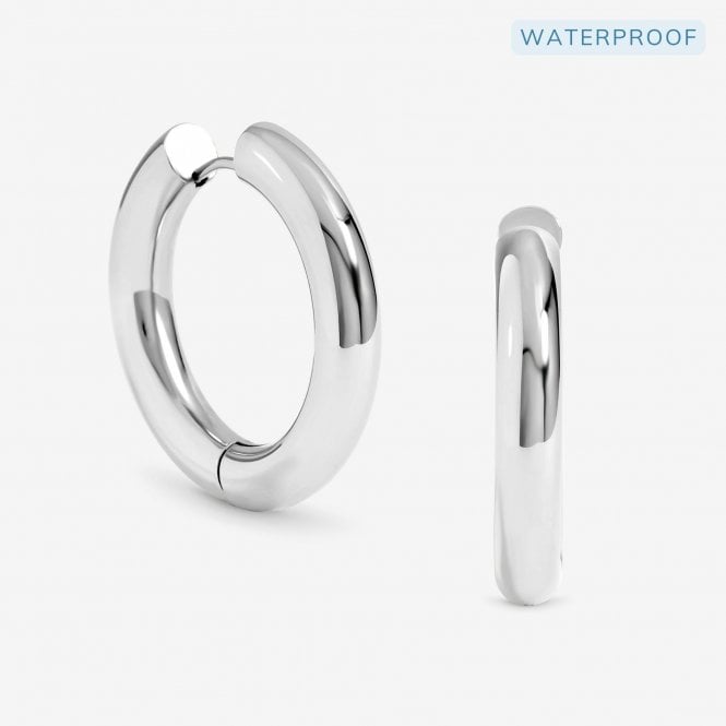 jon richard Jon Richard Waterproof Silver Plated Large Chubby Hoop Earrings