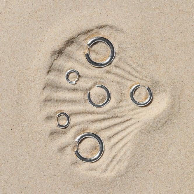 Jon Richard Jon Richard Waterproof Silver Plated Medium Chubby Hoop Earrings