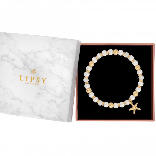 jon richard Lipsy Gold Beaded Charm Coastal Bracelet - Gift Boxed