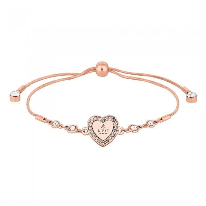 Jon Richard Lipsy Rose Gold Crystal Heart Toggle Bracelet