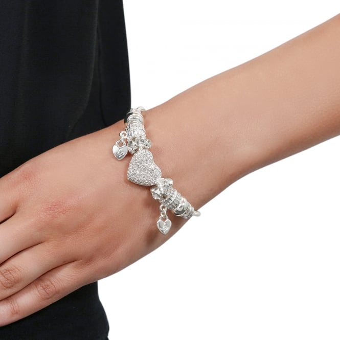 Jon Richard Lipsy Silver Crystal Pave Charm Gift Bracelet